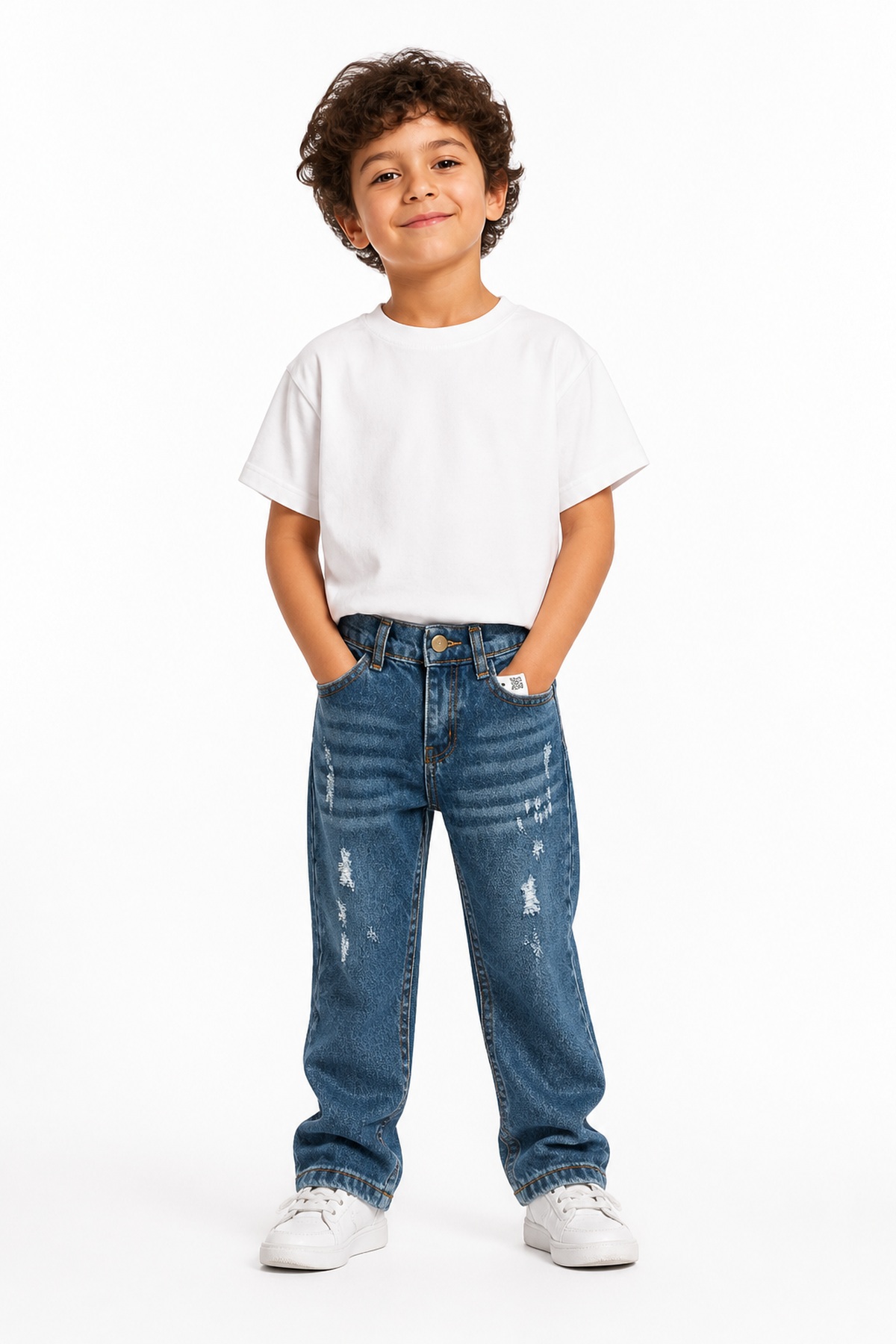 Erkek Çocuk Yıkamalı Jean [Renk: Mavi]