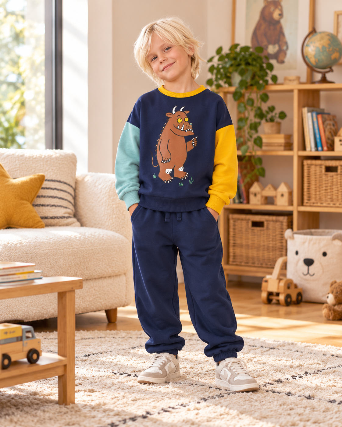 Erkek Çocuk  Baskılı  Sweatshirt Eşofman Takımı Pamuklu [Renk: Standart]