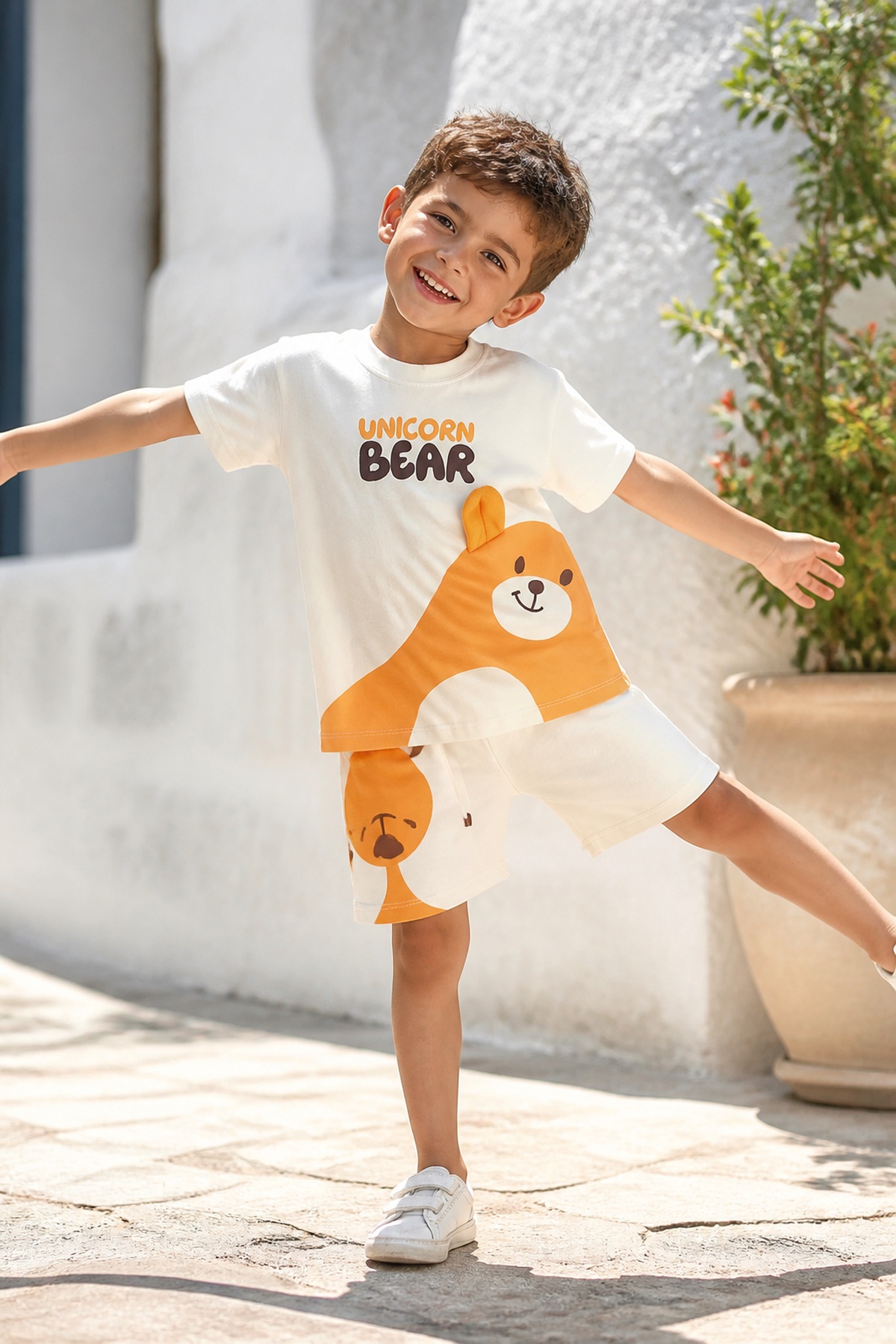 Erkek Şort Tshirt Takım [Renk: Beyaz]