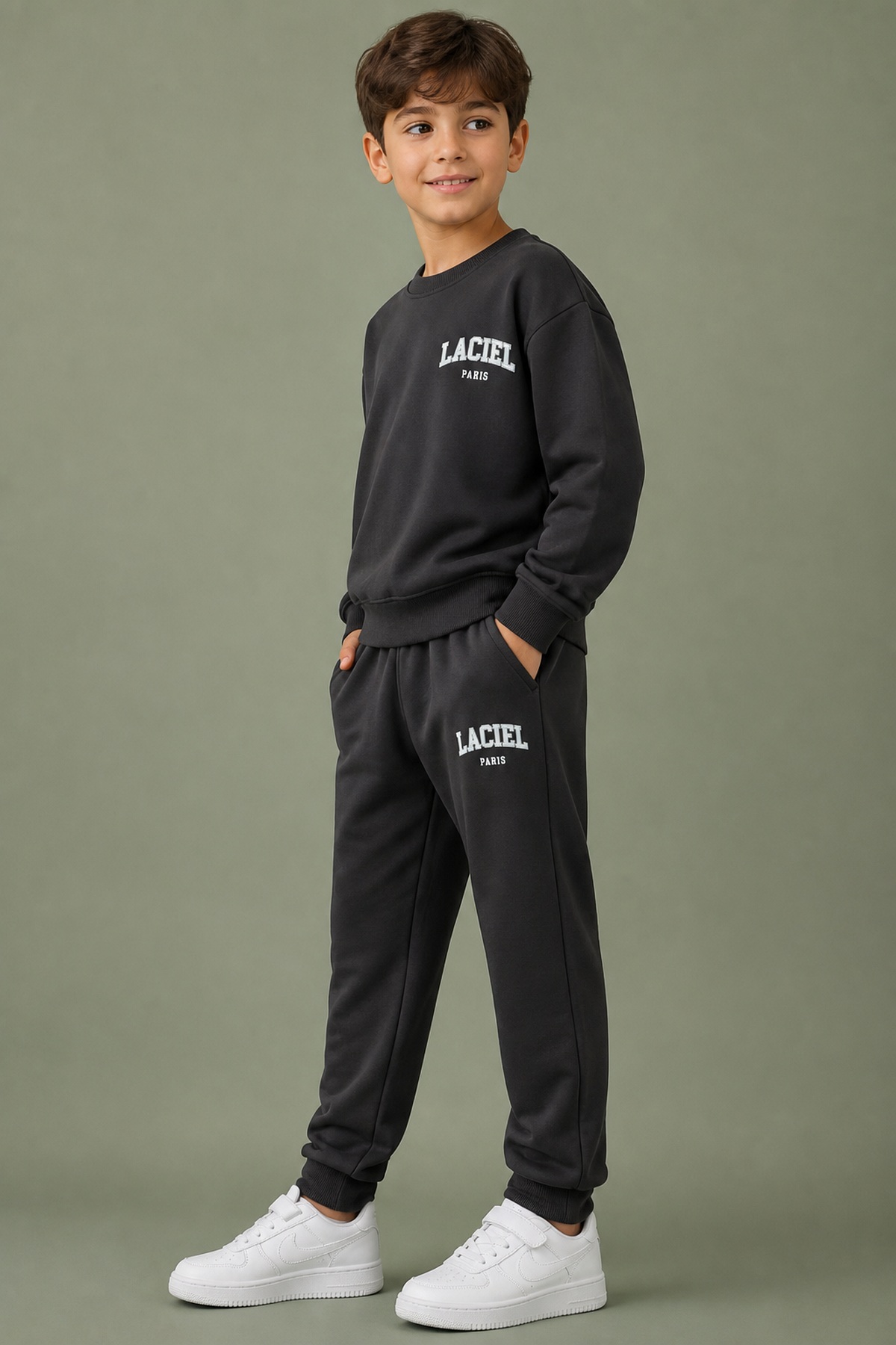 Erkek Çocuk  Unisex Eşofman Takımı [Renk: Siyah]